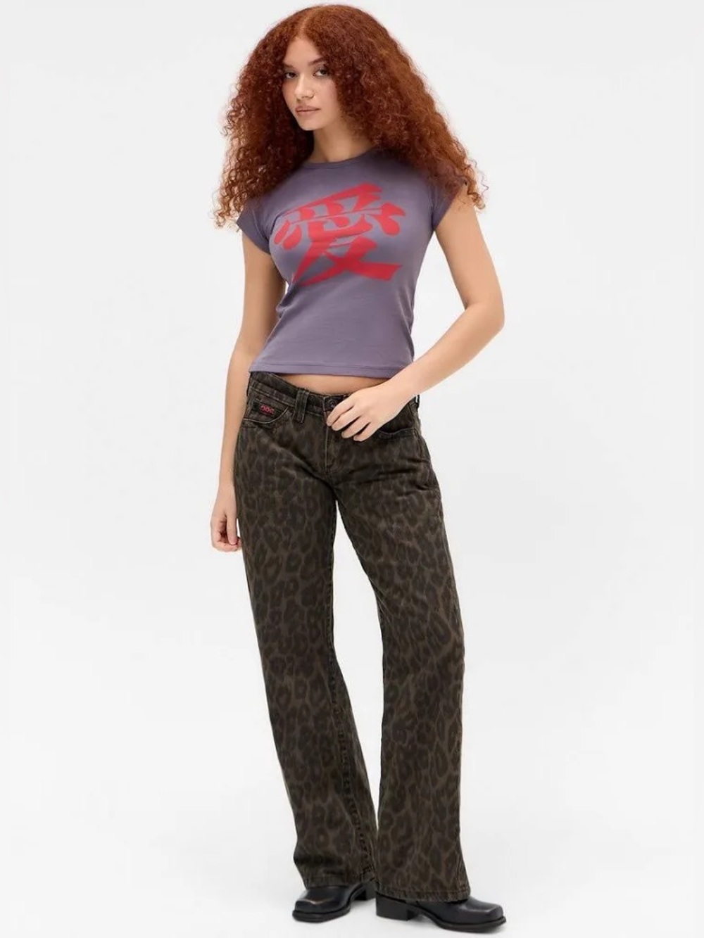 BDG Urban Outfitters Kayla Lowrider 
Low-rise boyfriend slouchy leopard jeans